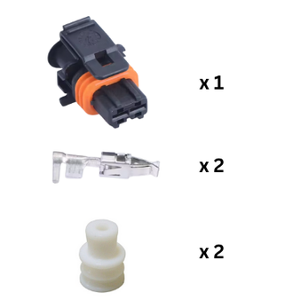 CID7023-2.8-21KIT Female Connector 2 way Sealed Bosch Kompakt, 2.8 mm, Black, 1928403137
