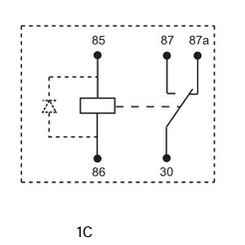 MAH-S-112-A-1D1 ISO Mini Relay 40A, 12Vdc, SPST with Diode Suppression