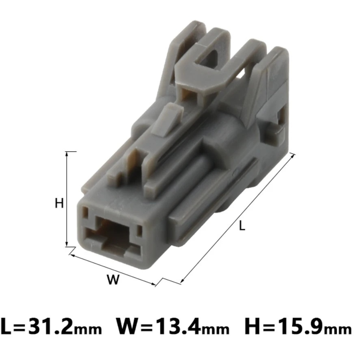 CID1012-6.3-21 Drop in for Yazaki 7123-6214-40 Female Connector 1 way 58 Series,  Sealed, Gray