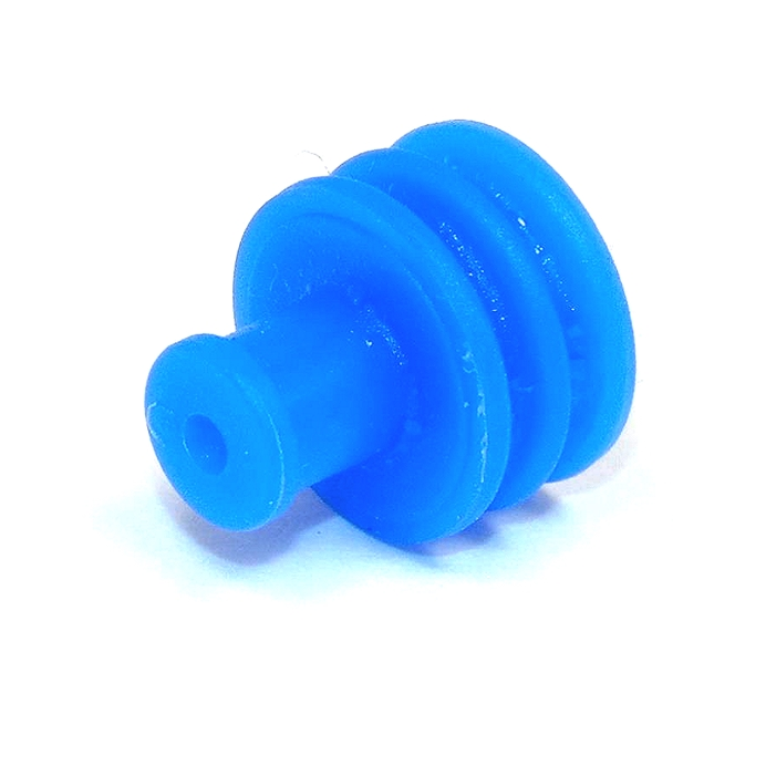  Yazaki Wire Seal, 7158-3082-90 (Ford 97BG-10C930-KA) YESC 6.3 mm, 16-14 AWG, Blue, Silicone