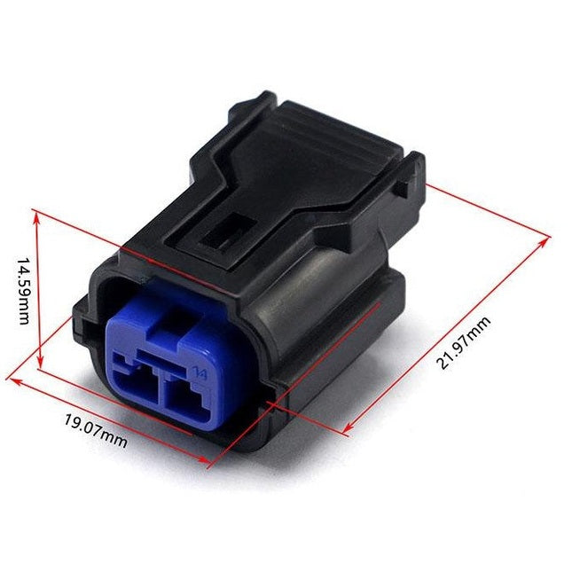 KUM HP285-02021. Connector, Female, 2-Way, TWP (025), Black