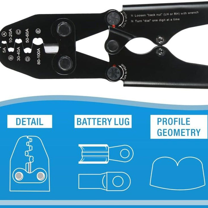 CID5100HCT Hand Crimp Tool for Power / Battery Terminals 12 AWG - 4 AWG