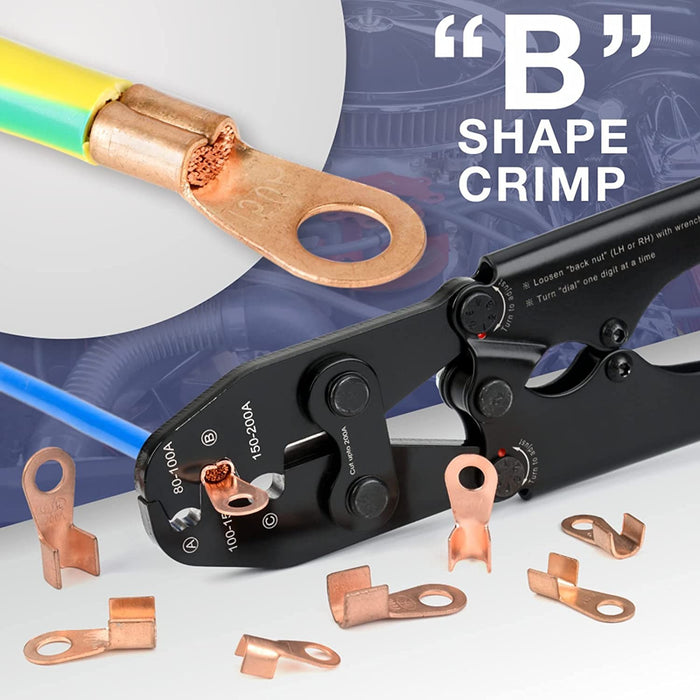 CID8200HCT Hand Crimp Tool for Power / Battery Terminals 8AWG - 2 AWG