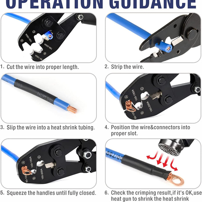 CID8200HCT Hand Crimp Tool for Power / Battery Terminals 8AWG - 2 AWG