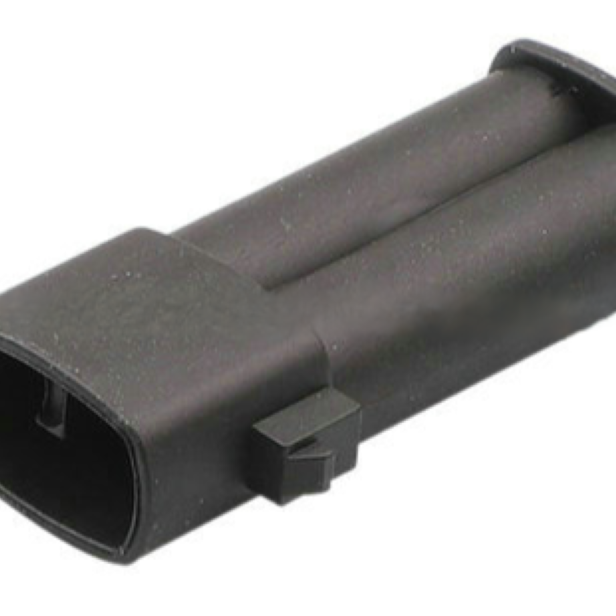 CID1021E-2.3-11 Male Connector 2 Way, 090 II, Black, Sealed