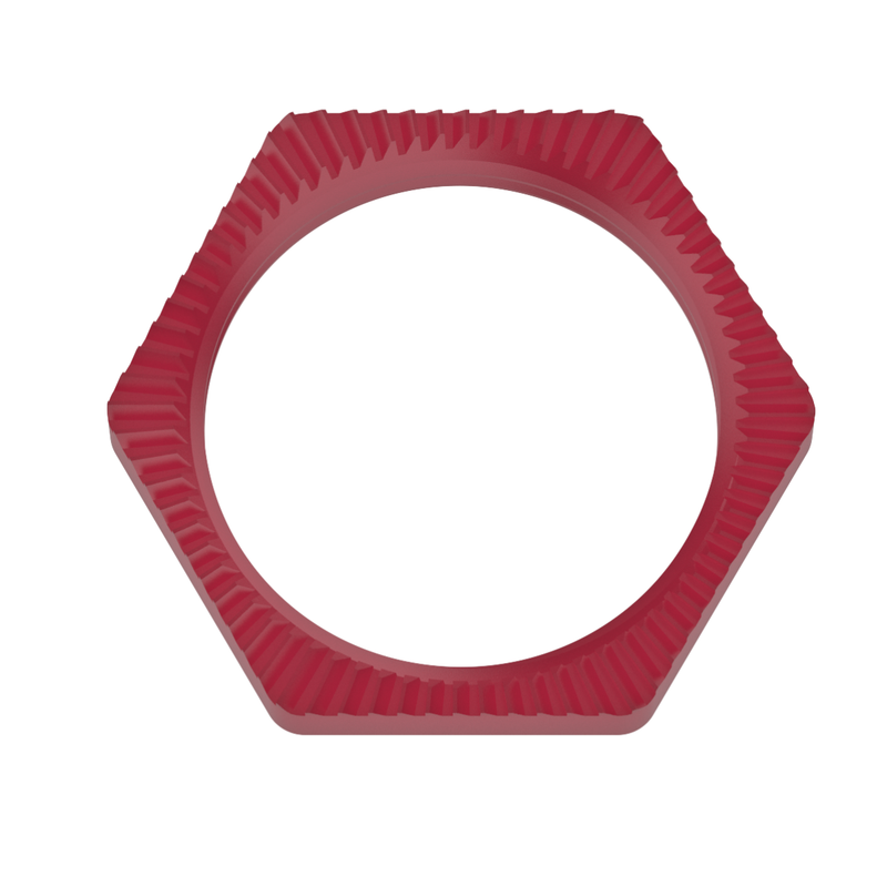 GEP C02-1010-R PLASTIC LOCKNUT, 1 IN-11 1/2, RED