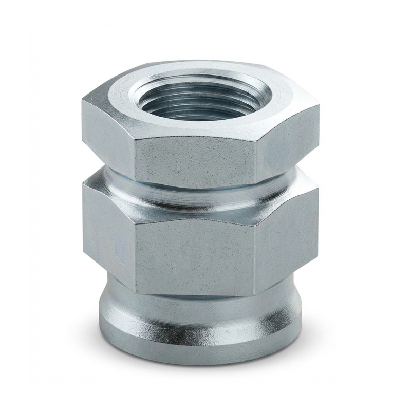 GEP C02-1003-ZN  NUT, PASS-THRU, 3/8 INCH DOUBLE NUT, ZINC NICKEL PLATED