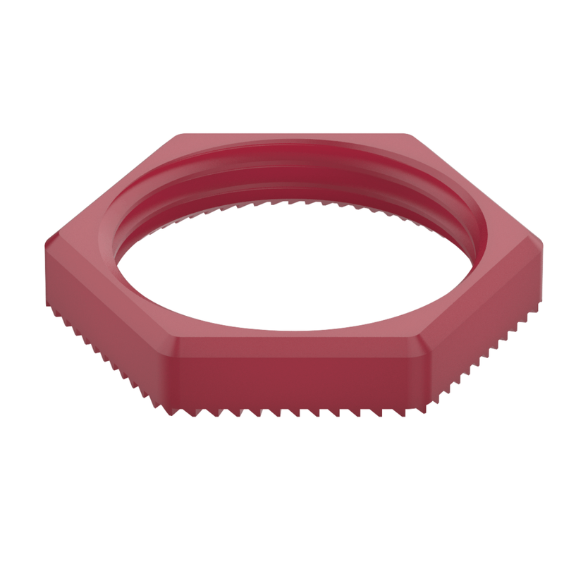 GEP C02-1010-R PLASTIC LOCKNUT, 1 IN-11 1/2, RED