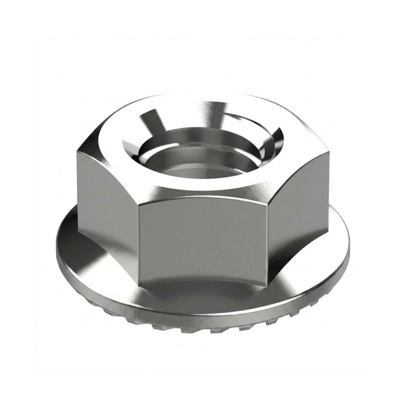 GEP C02-1011 SERRATED FLANGE NUT, 3/8 IN-16, ZINC PLATING
