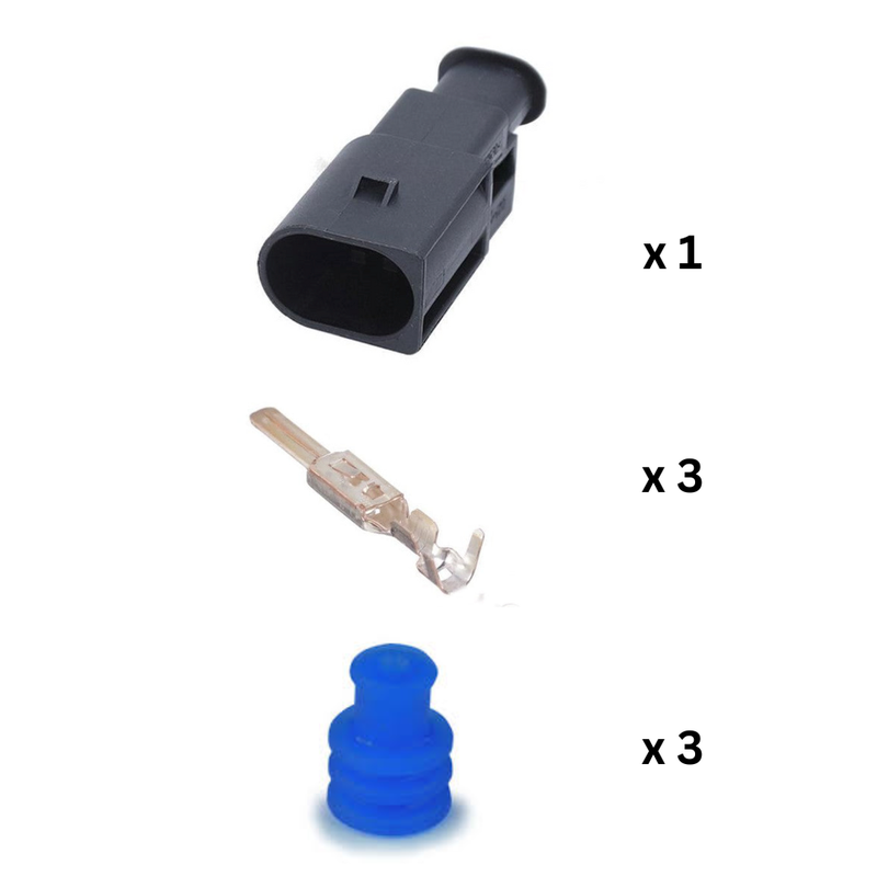 CID9020K-2.8-11KIT Field Connector for Kostal 10010059 2-way Male, SLK 2.8 Series, Black, Code A
