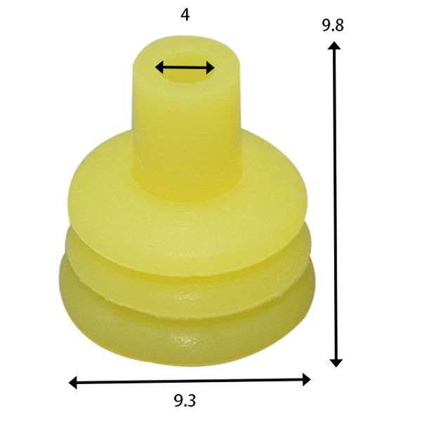 MTA 4507771 Wire Seal for UniVal Fuse Holders, Yellow, Silicone