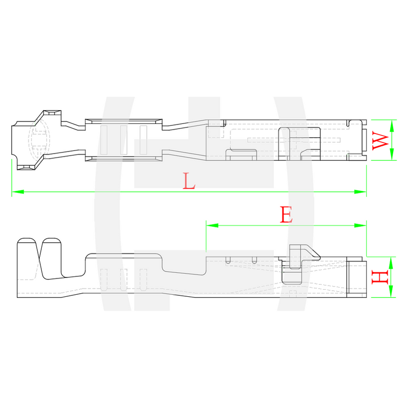 CID902-0.64-FS1 Drop In for JST SWPR-001T-P025 Sealed Female 025 (0.64 Series) Terminal, Tin Plated