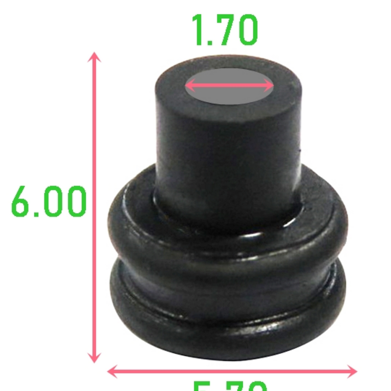 CID1200 Wire Seal Equivalent to Sumitomo 7160-8234, KET MG680604, Black, Silicone
