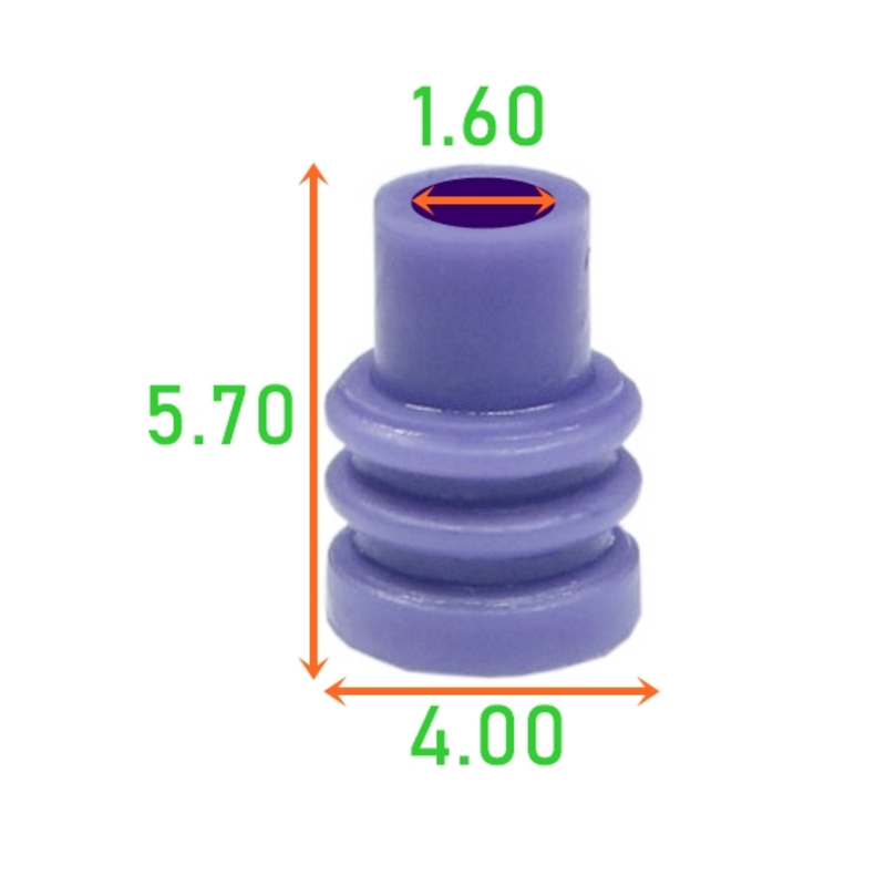 CID1306 Drop-in for Sumitomo Wire Seal 7165-0622, HX040 , Silicone, Violet