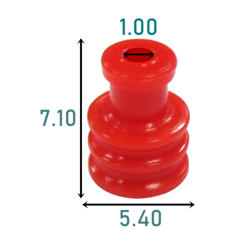 CID1250 Direct Equivlent to Yazaki YESC 1. 5mm Wire Seal 7158-3030-50, Red, Silicone