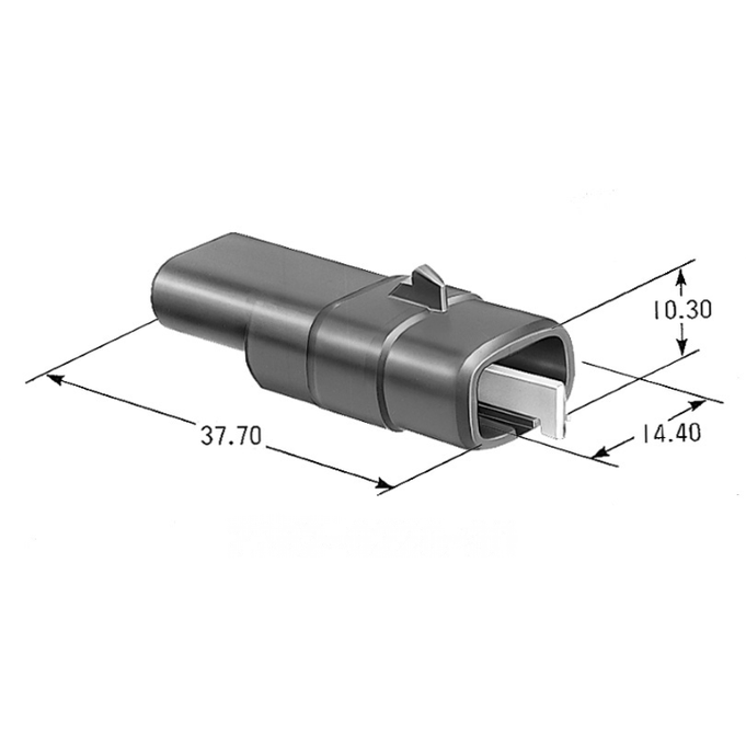 CID1021W-2.3-11 Drop in for Yazaki 7282-8228-30 Male Connector 2 Way, 090 II, Black, Sealed