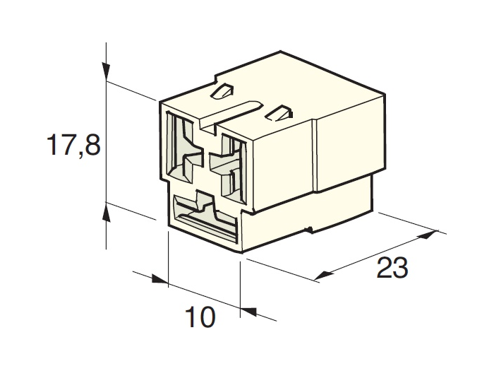 MTA 4410220 Connector 3 -Way Female, 6.3 mm Series, Unsealed, Neutral