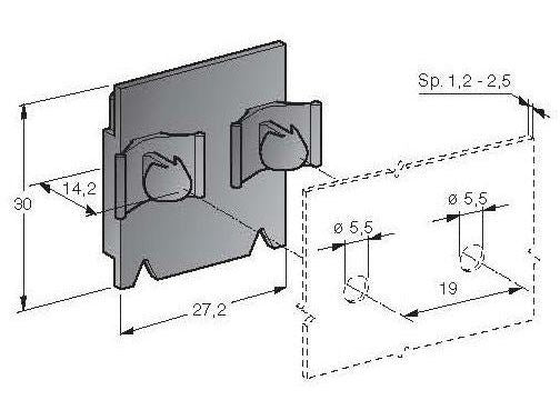 MTA 0300392 Double Rosebud Fixing Plate