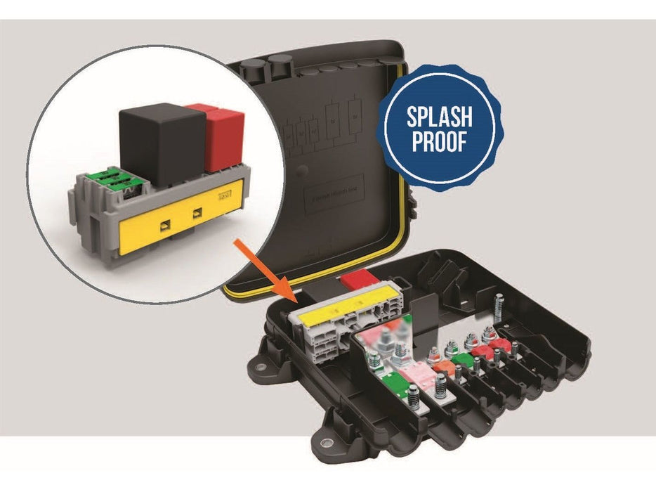 MTA 0301873 Splashproof Pre-Mounted Housing for 2 Mega/PowerVAL + 5 MidiVAL Fuse