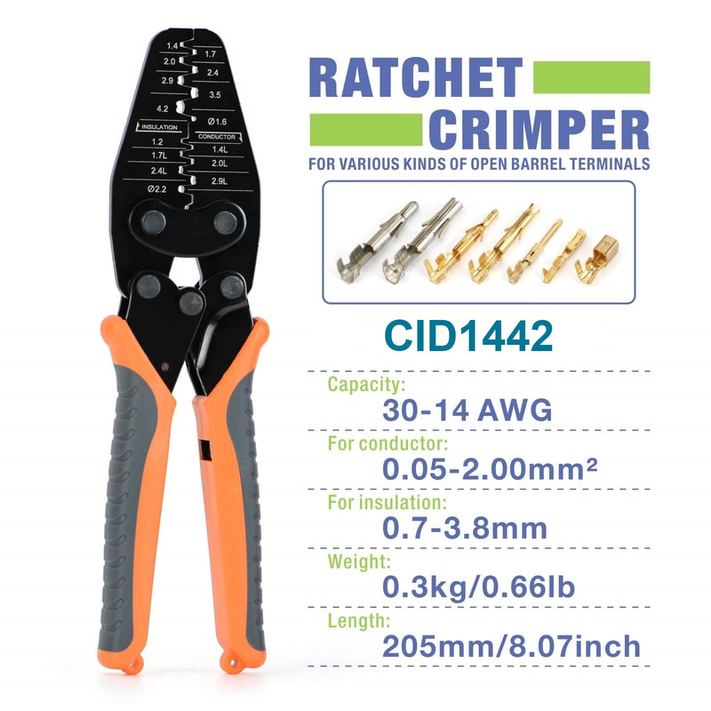 Connector ID CID1442 Hand Crimp Tool for Unsealed Terminals 30-14 AWG