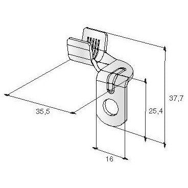 MTA 1608323-L High Current Flag Ring Terminal,  M8, 20-40 mm²