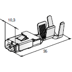 MTA 1707620-L Maxi 800 Female Terminal with Clip , Unsealed, 1.5 - 2.5 mm²