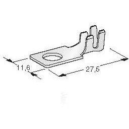 MTA 1708246 MIDI M6 Ring Terminal, 6.0 - 8.0 mm², Tin Plated, Reel