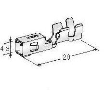 MTA 1708331 Mini 280 Female Terminal, Unsealed, 1.0 - 2.0 mm²