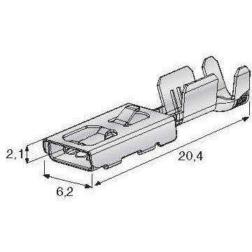 MTA 1708400 Female 480 Series Terminal, Unsealed, 0.5-1.0 mm², Reel