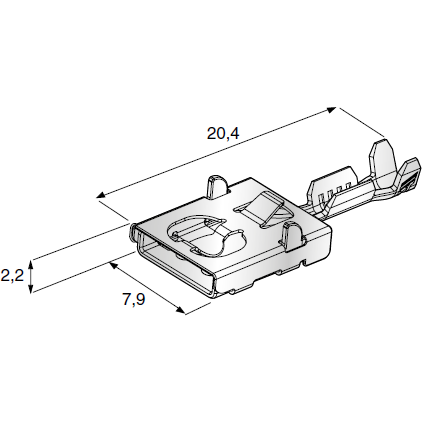 MTA 1708500 Female Terminal, 630 Series, Unsealed, 0.35 - 0.5 mm², Reel