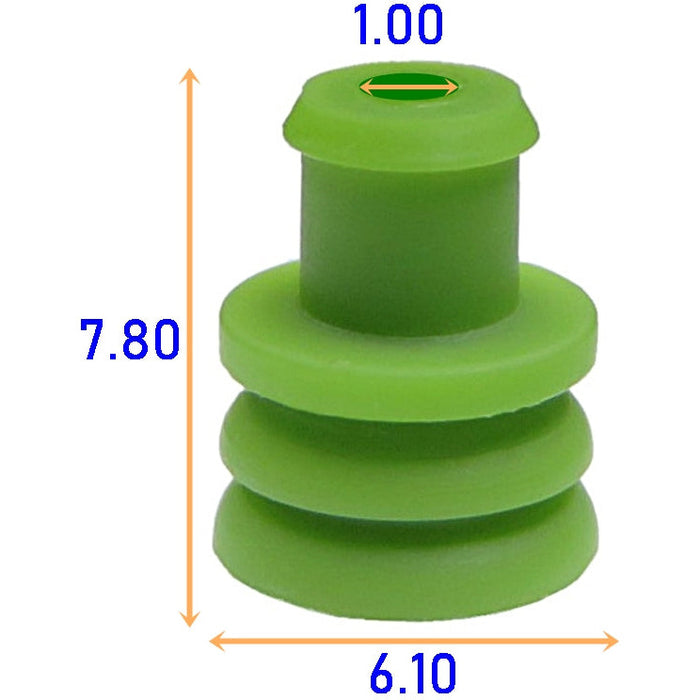 CID1171 Drop In for Tyco 281934-4 SuperSeal 1.5 mm Wire Seal, Green