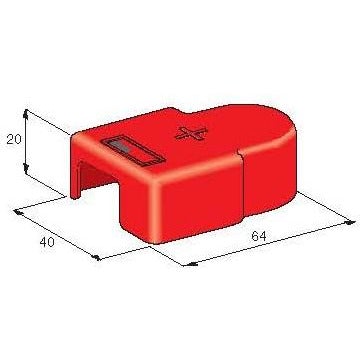 MTA 4510480 Cover for Strip Type Positive Battery Terminals, Red