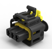 MTA 4510880 Female HP6 Sealed Connector, 3 way, Black, Code II