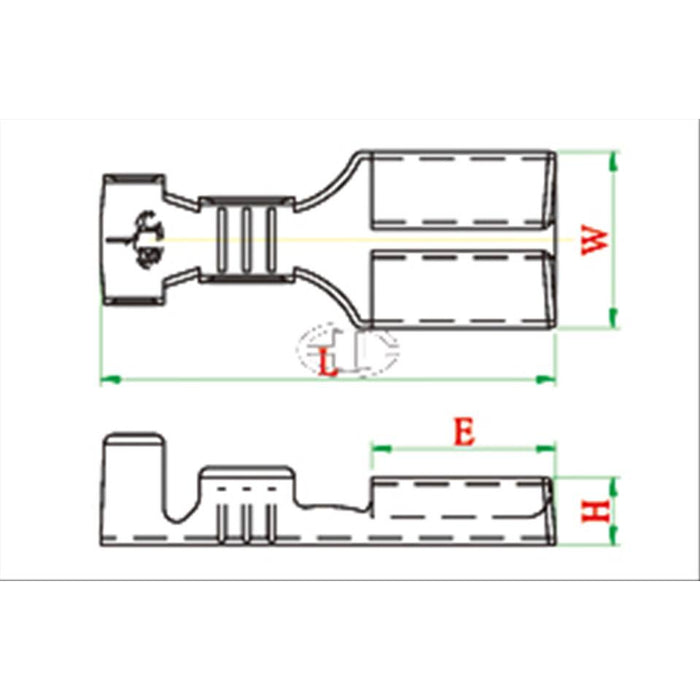 CID102H-6.3-FS1-L Female Terminal, 6.3 mm, 0.5-0.85 mm² Unsealed, Tin Plated