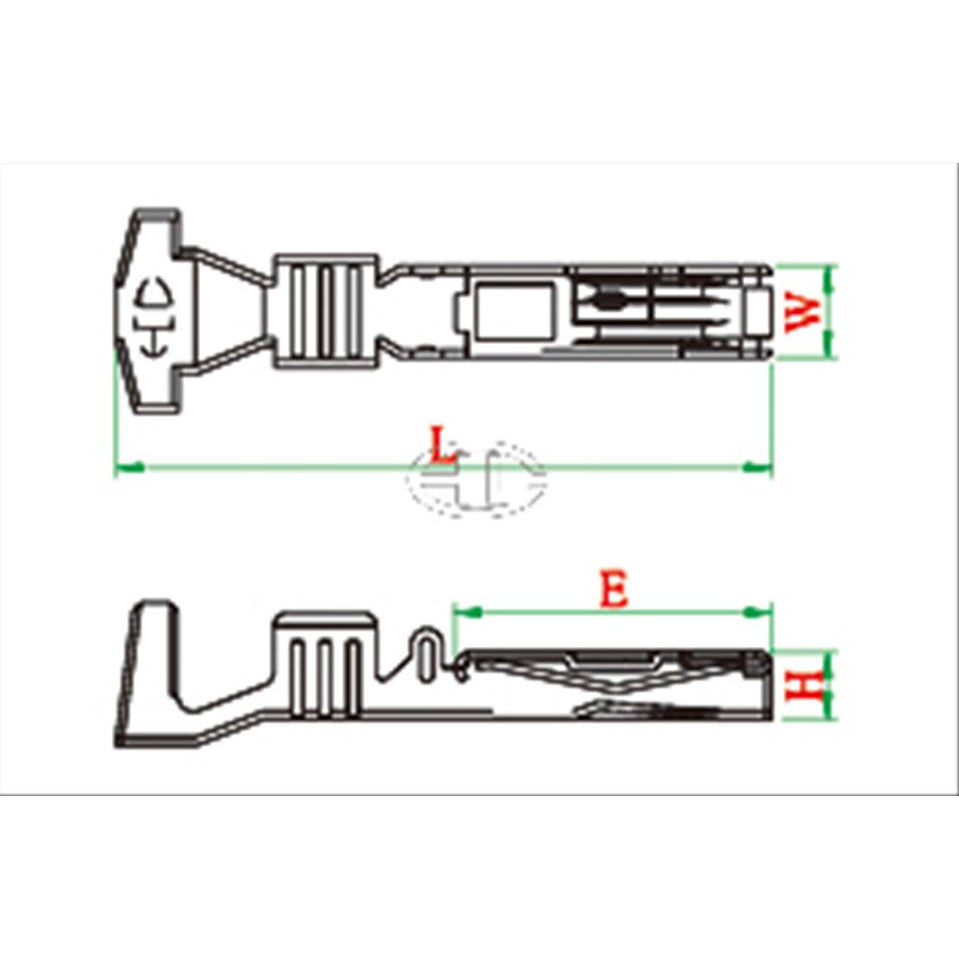 KUM MT095-63080. Female Terminal, 090 Sealed, 0.3 - 0.5 mm²