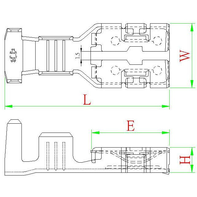 CID105-9.5-FS3 Drop in for Yazaki Terminal 7116-3250, Female 9.5 mm, Sealed 5.0-8.0 mm², Tin Plating