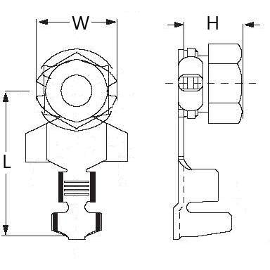 CID008-M6-CNR1-L Captured Nut Ring Terminal M6