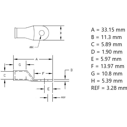 CID910-10-SL2 Seamless Ring Lug, #10, 6 AWG, Tin Plated