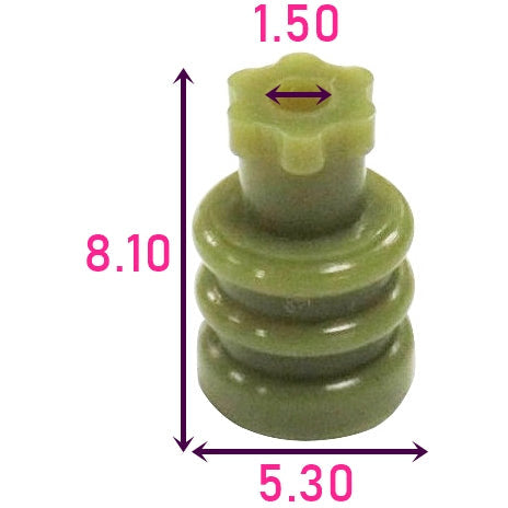 CID1028 Drop In for KUM RS220-01100 Wire Seal, 090 Series (2.3 mm), Olive Green, Silicone