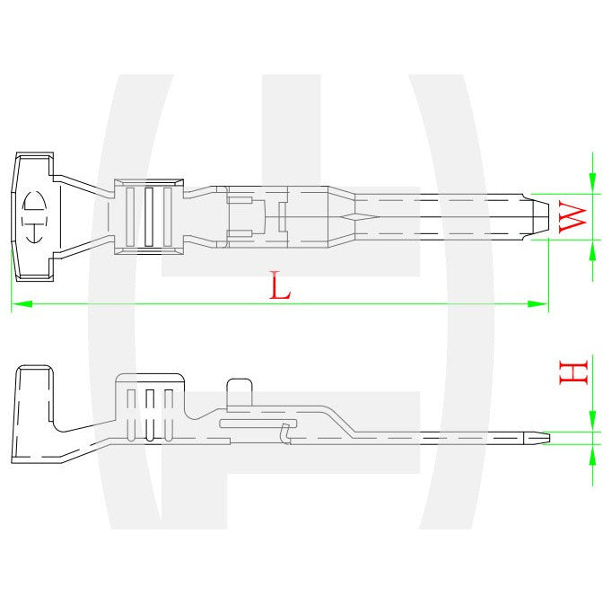 KUM MT091-63080. Male Terminal, 090 Sealed, 0.3 - 0.5 mm²