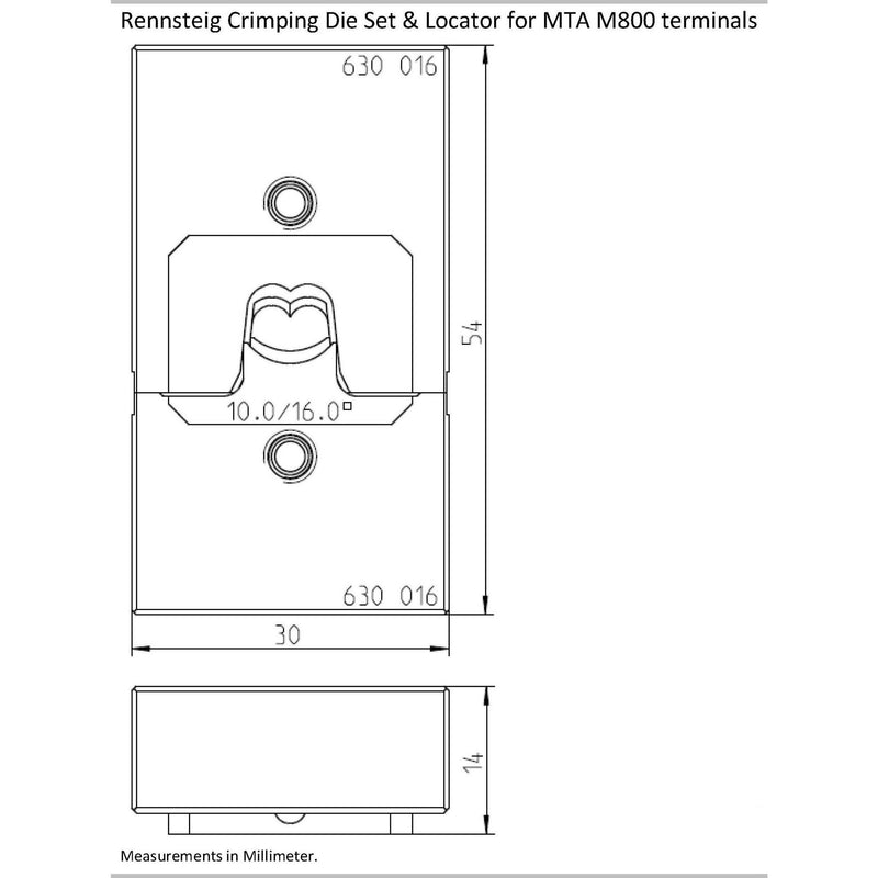 CID024301RT Die Set for MTA MAXI 800 WP Terminal 1707420-L for 10 mm²