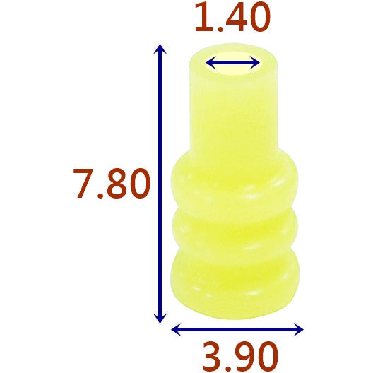 CID1507 Drop-in for Tyco 964972-1 Wire Seal, 1.2 Series, Yellow, Silicone